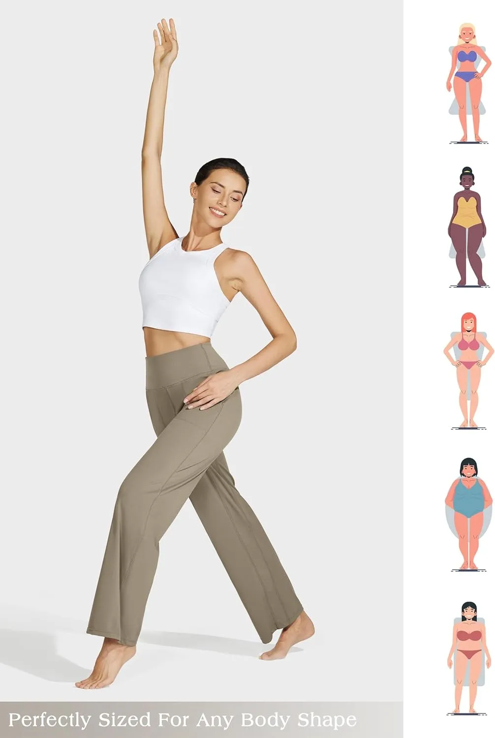 Willit Women's Wide Leg Yoga Pants with Pockets Stretch Loose High Waist Comfy Soft Casual Lounge Sweatpants 28"/30"