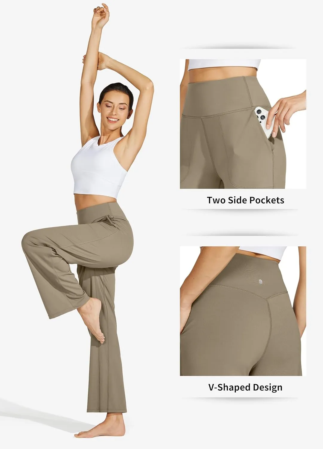 Willit Women's Wide Leg Yoga Pants with Pockets Stretch Loose High Waist Comfy Soft Casual Lounge Sweatpants 28"/30"
