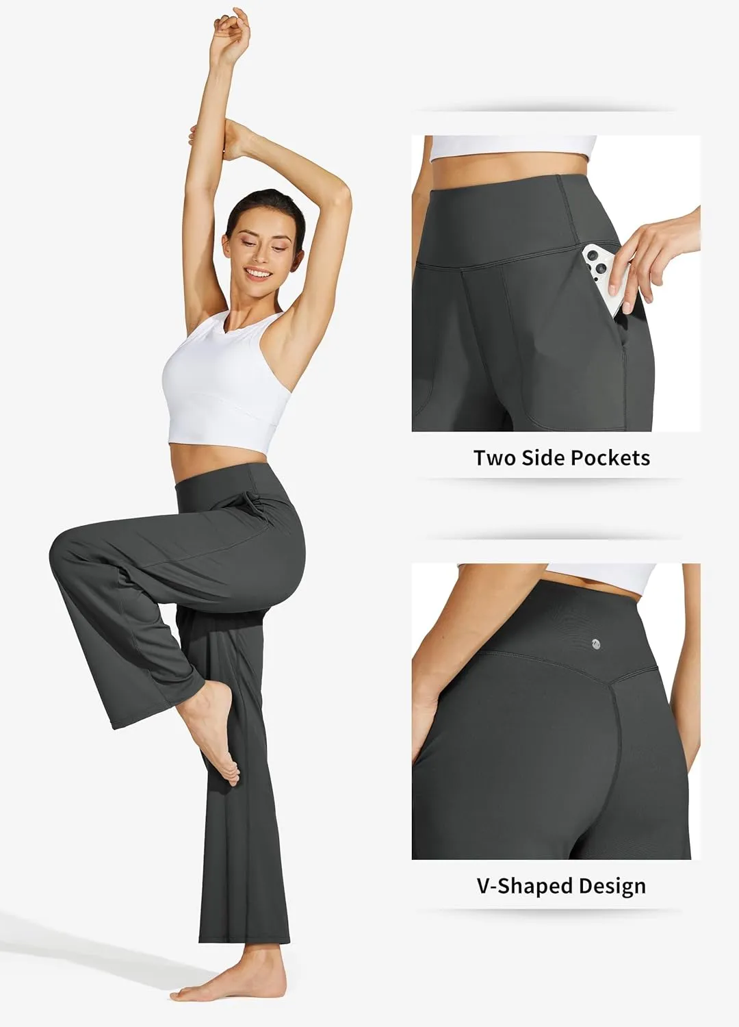 Willit Women's Wide Leg Yoga Pants with Pockets Stretch Loose High Waist Comfy Soft Casual Lounge Sweatpants 28"/30"