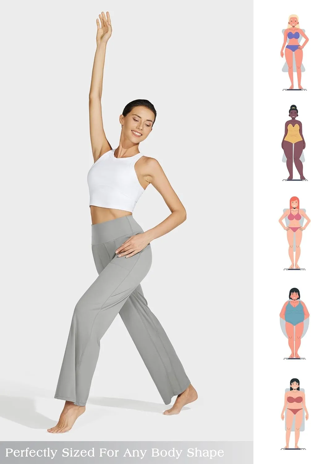 Willit Women's Wide Leg Yoga Pants with Pockets Stretch Loose High Waist Comfy Soft Casual Lounge Sweatpants 28"/30"