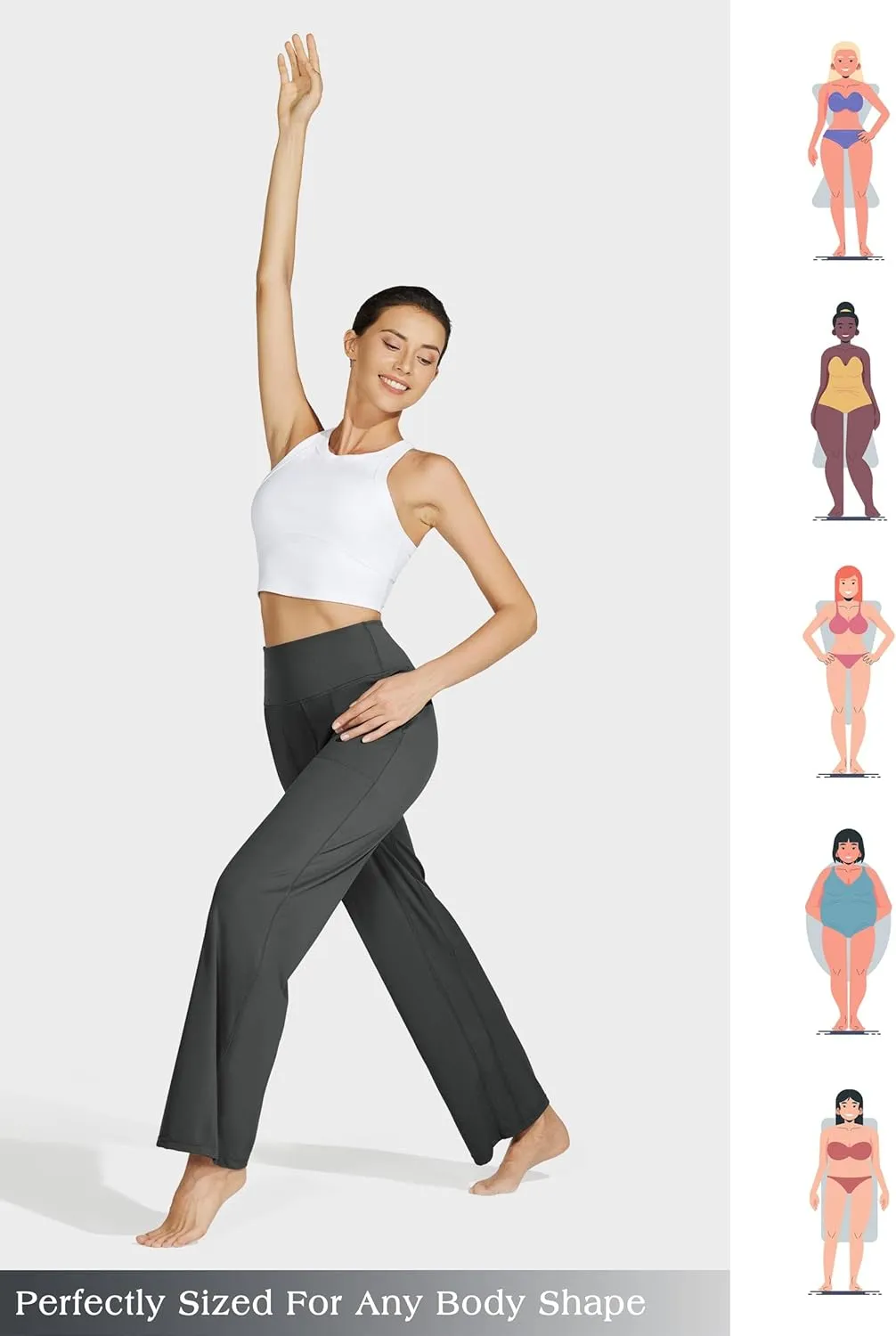 Willit Women's Wide Leg Yoga Pants with Pockets Stretch Loose High Waist Comfy Soft Casual Lounge Sweatpants 28"/30"