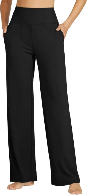 Willit Women's Wide Leg Yoga Pants with Pockets Stretch Loose High Waist Comfy Soft Casual Lounge Sweatpants 28"/30"