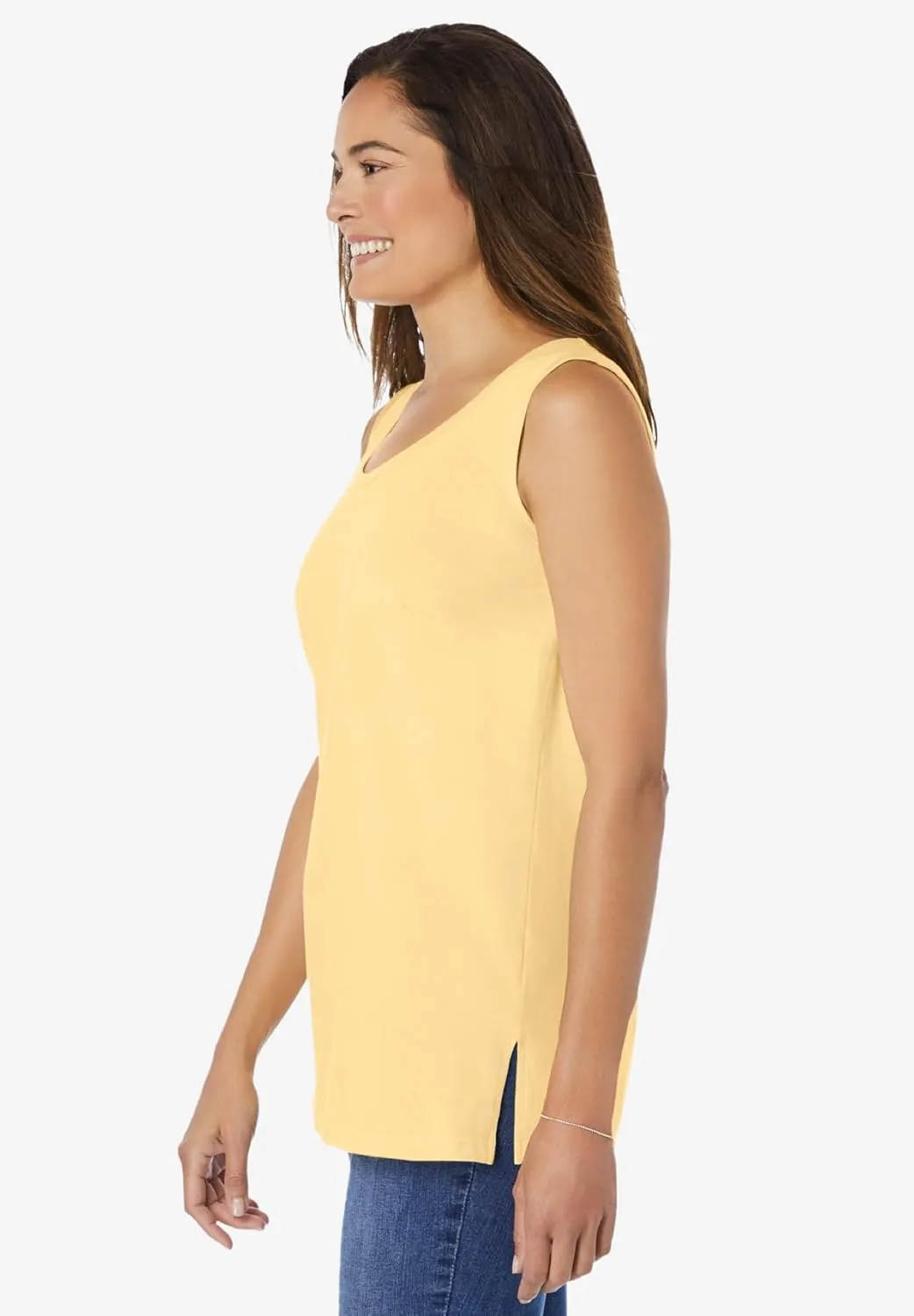 Woman Within Plus Size Perfect Scoopneck Tank (Petite Available)