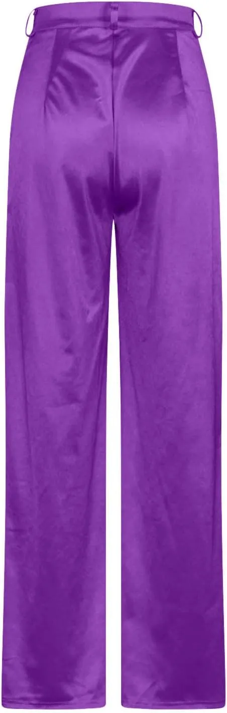 Women Cargo Pants High Waisted Joggers Soft Casual Baggy Sweatpants Wide Leg Straight Slacks Solid Trendy Trousers