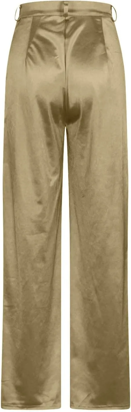 Women Cargo Pants High Waisted Joggers Soft Casual Baggy Sweatpants Wide Leg Straight Slacks Solid Trendy Trousers