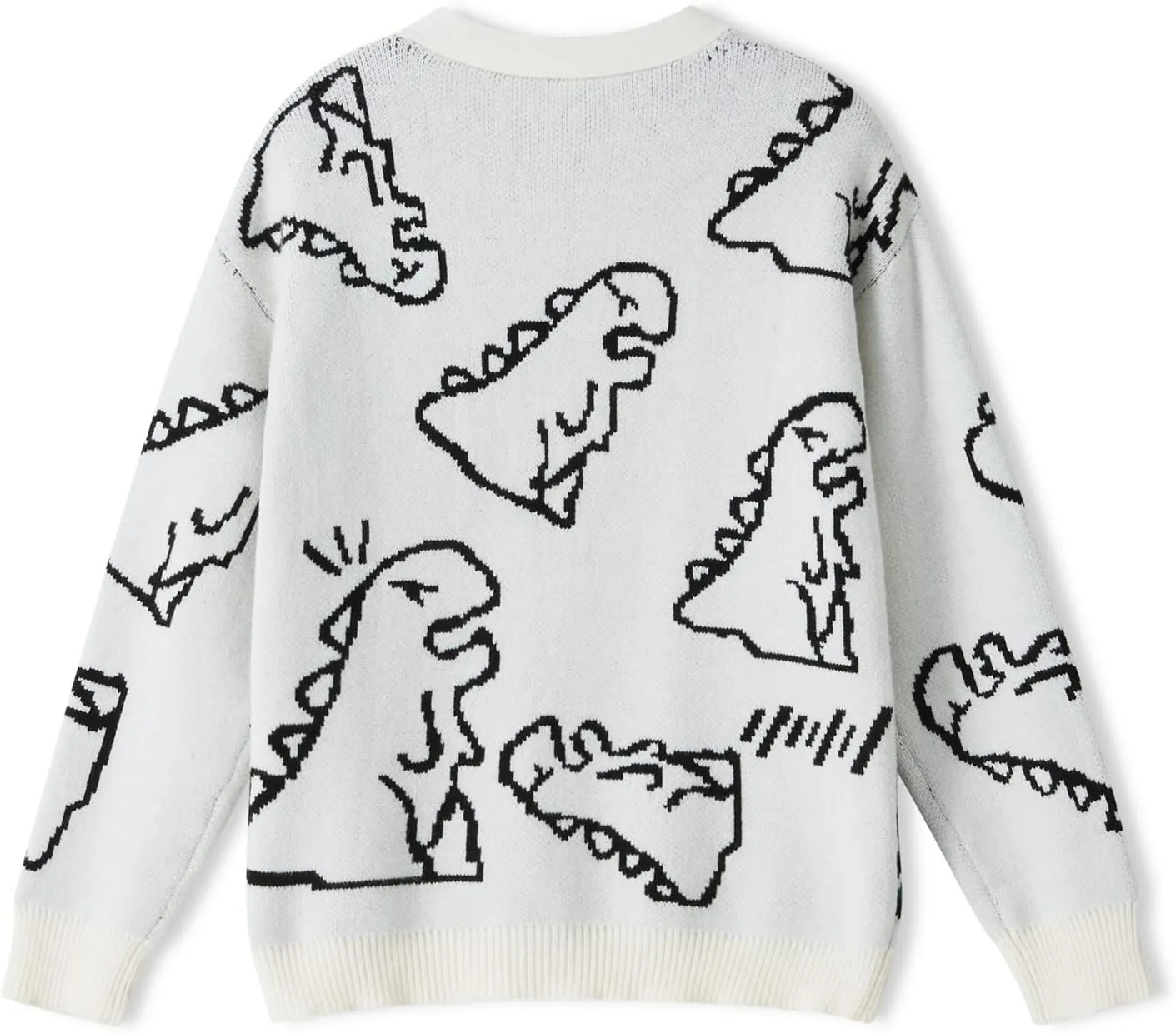 Women Dinosaur Print Knit Sweater Aesthetic Harajuku Oversized Pullover E Girl Streetwear Preppy Sweater