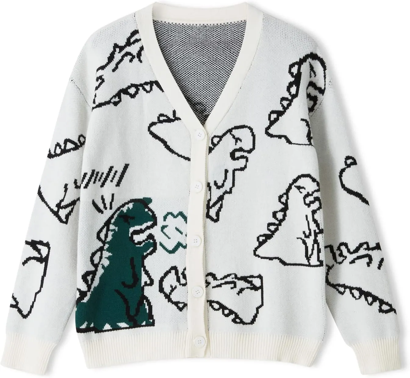 Women Dinosaur Print Knit Sweater Aesthetic Harajuku Oversized Pullover E Girl Streetwear Preppy Sweater