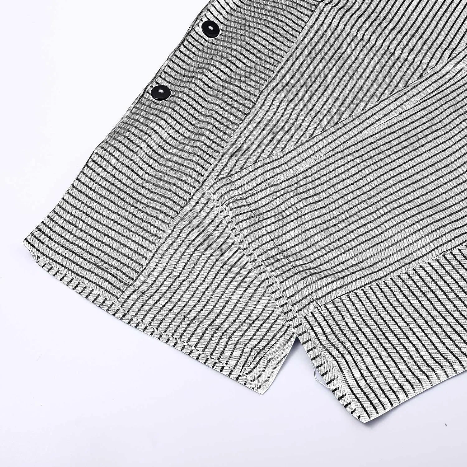 Women Fashion Striped Linen Pants Casual High Waist Capri Straight Leg 2025 Spring Summer Trousers with Pockets