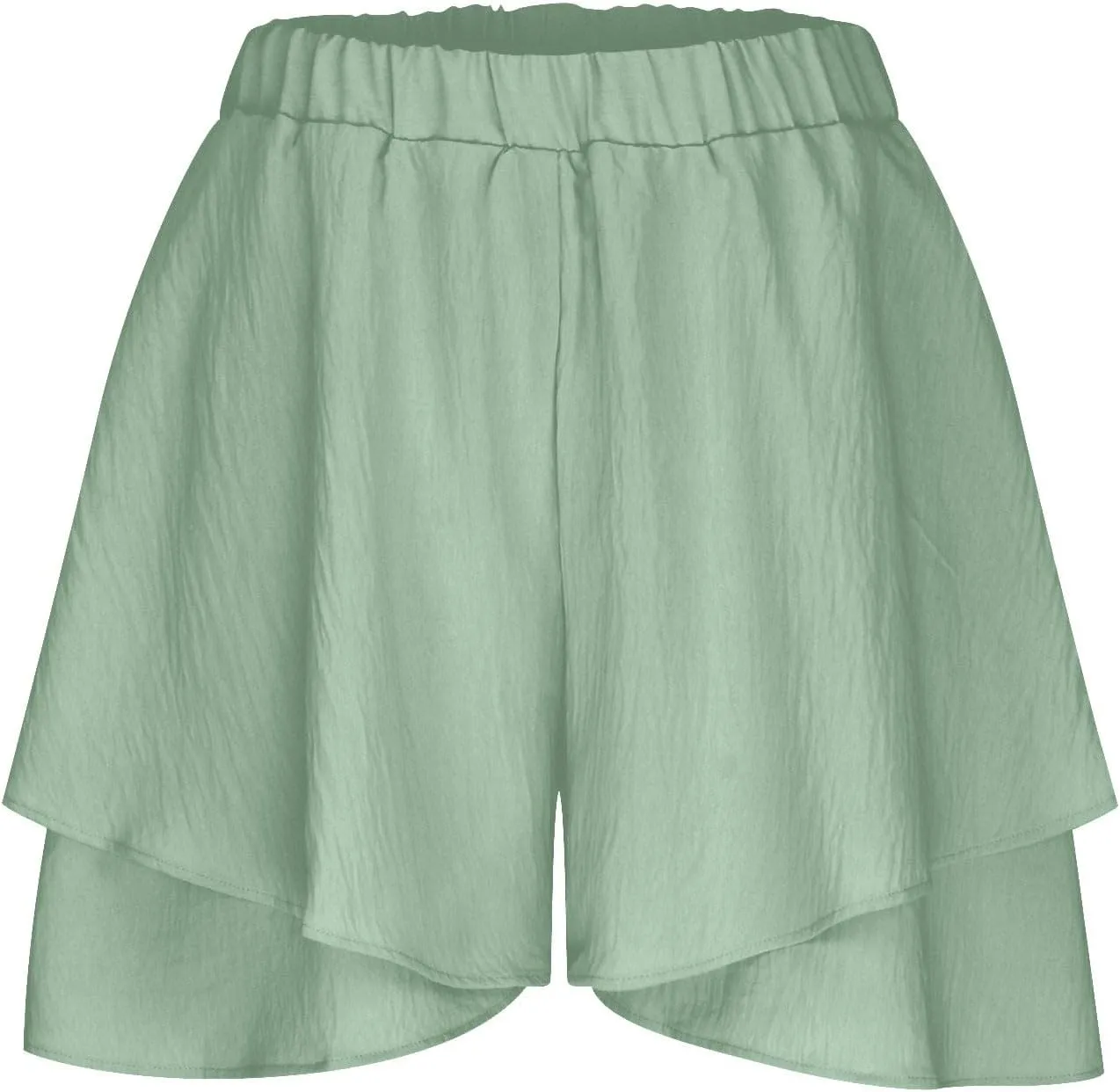 Women High Waist Ruffle Mini Shorts Skirt Flowy Layered Ruffle Hem Flared Short Casual Swing Beach Mini Short Skirt