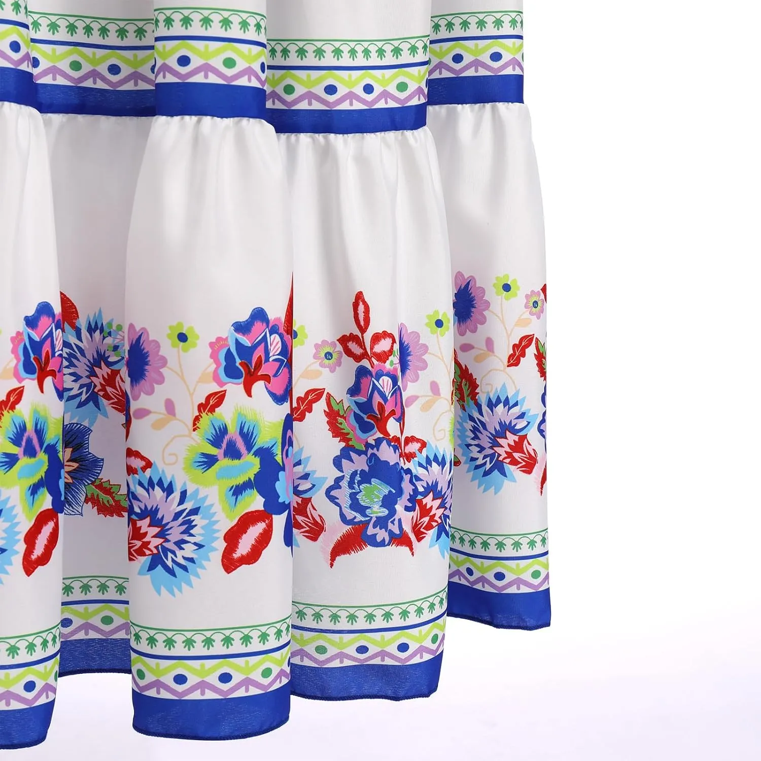 Women Mexican Dress Off Shoulder Floral Long Maxi Dress Summer Beach Party Cinco de Mayo Dresses with Belt