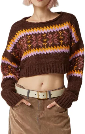 Women Y2K Knitted Crop Tops Color Block Patchwork Sweaters Long Sleeve Crochet Coverup Trendy Autumn Streetwear
