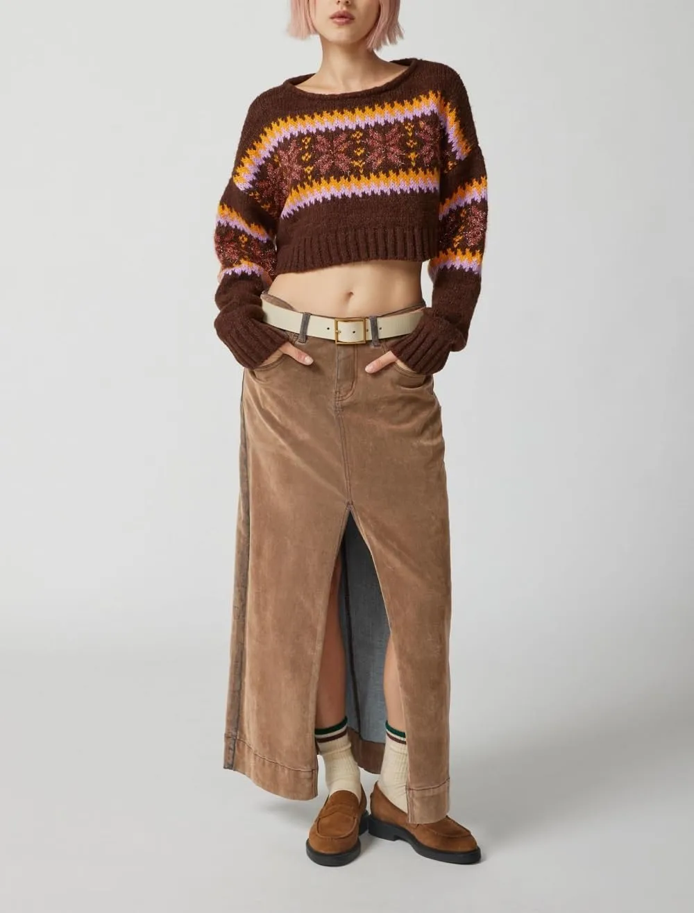 Women Y2K Knitted Crop Tops Color Block Patchwork Sweaters Long Sleeve Crochet Coverup Trendy Autumn Streetwear