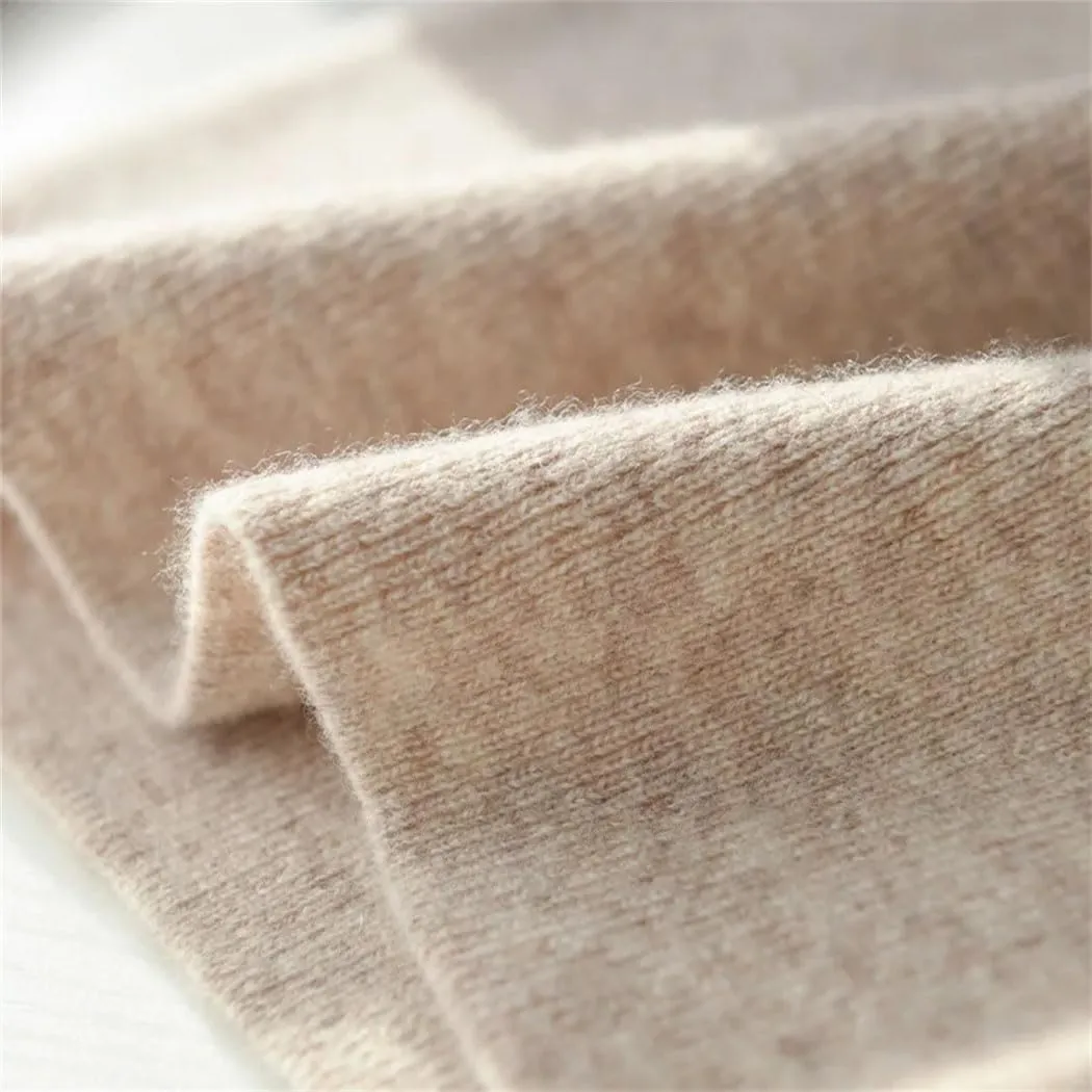 Women's 100% Merino Wool Knit Pants Fall Winter Soft Casual Wide Leg Pants with Drawstring Elastic Waistband