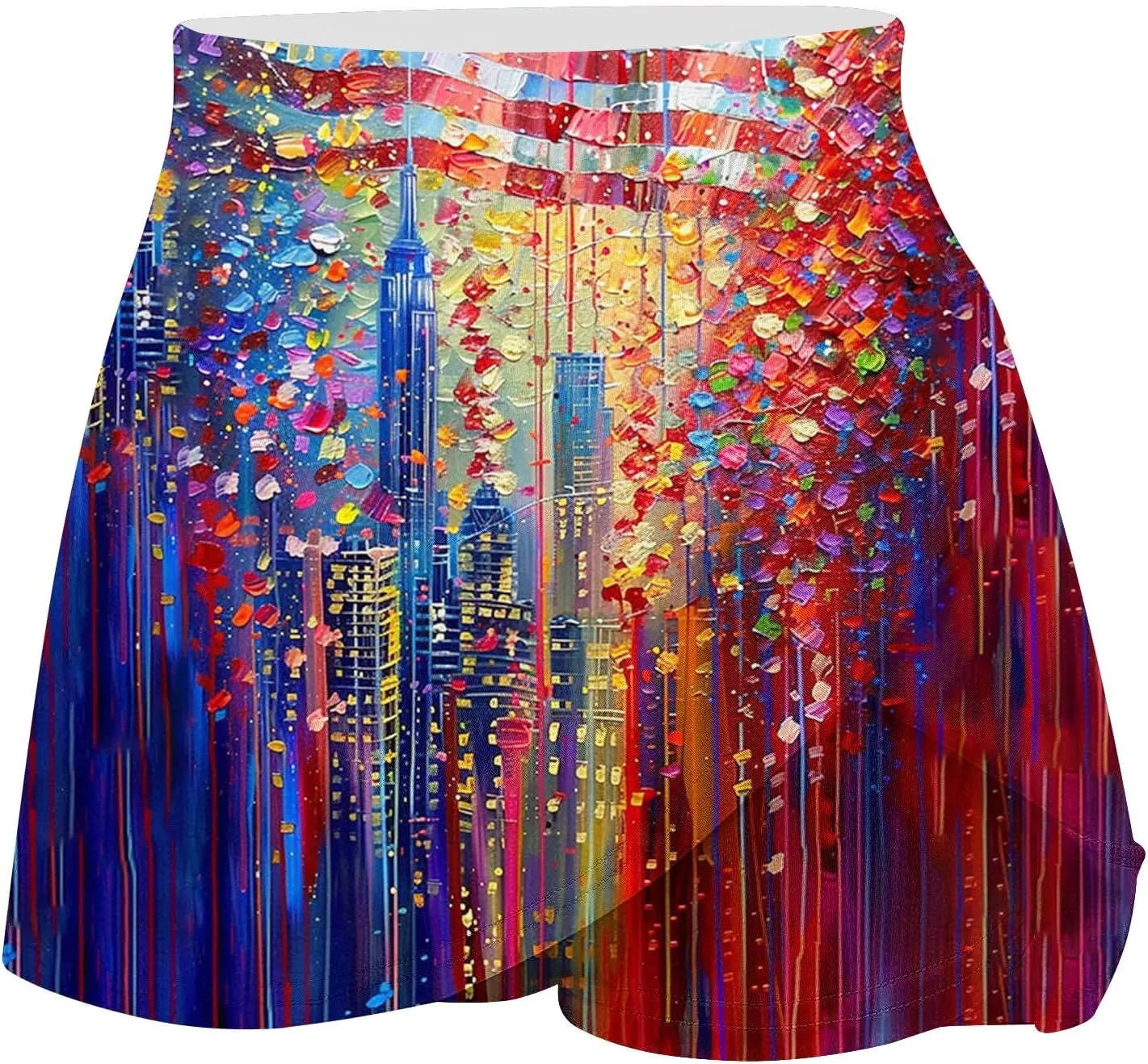 Womens 2 in 1 American Flag Pride Tennis Skirts High Waisted Ed White Blue Star Stripes Athletic Golf Workout Skirts