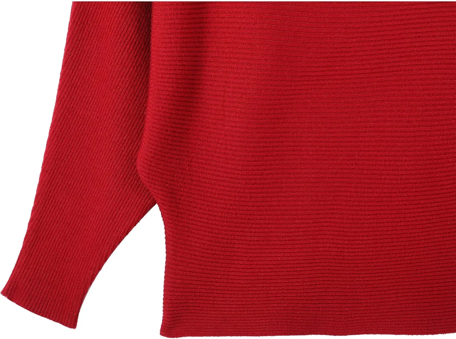 Women's Batwing Sleeves Sweater Solid Boat Neck Knit Pullover Dolman Sweater Tops for Women