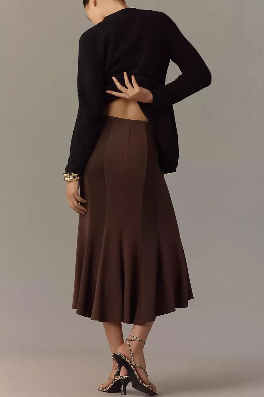 Womens Button Down Peplum Sweater Cardigan Long Sleeve Slim Fit V Neck Lightweight Ribbed Knit Top