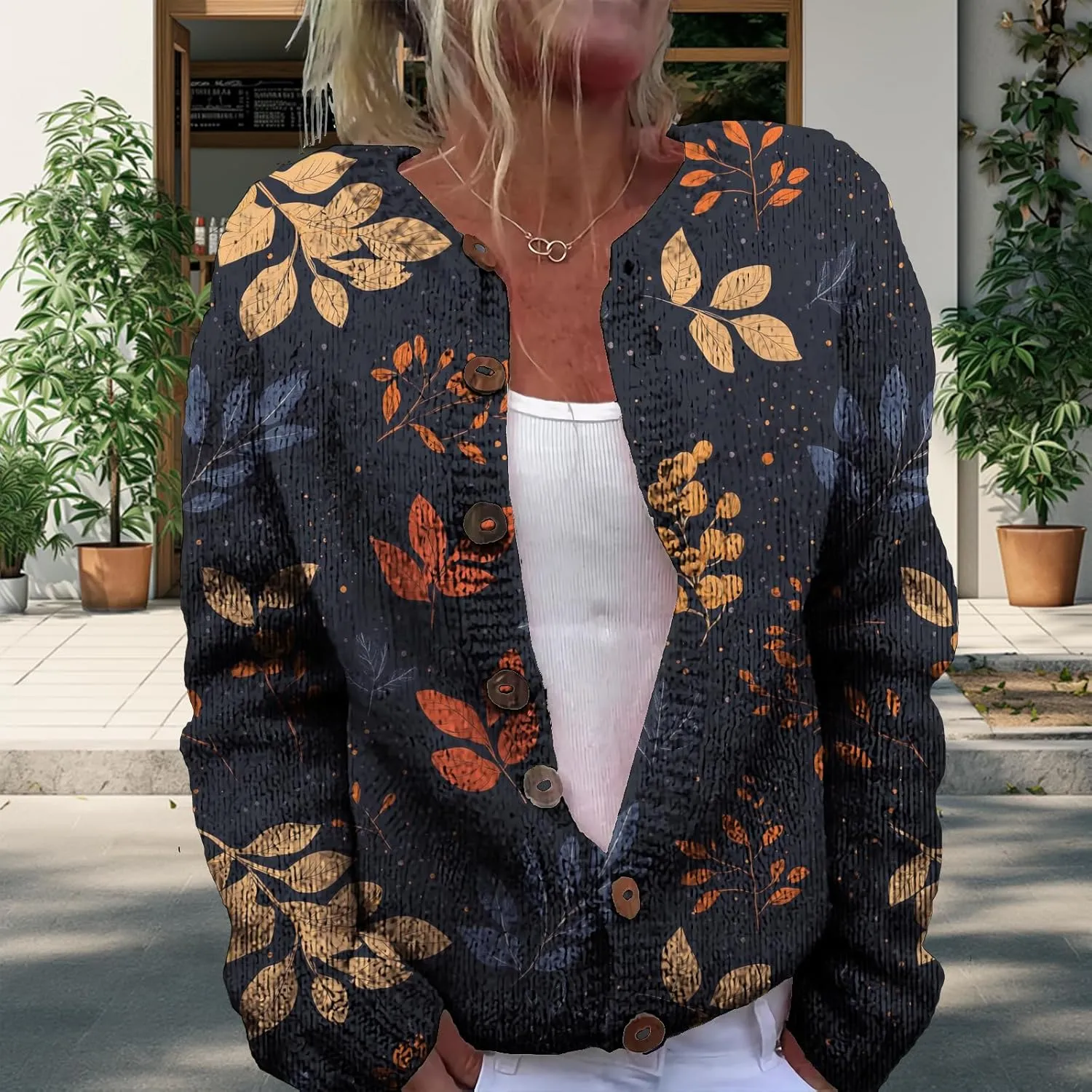 Womens Cardigan Sweater Chunky Plus Size Botton Lightweight Casual Long Sleeve Sweater Winter Fall Tops