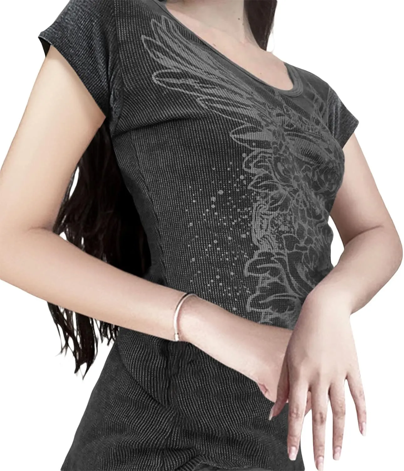 Womens E-Girls Short Sleeve Crop Top Fairy Grunge Graphic Print T-Shirts Gothic Basic Tee Y2K Aesthetic Tops Streetwear