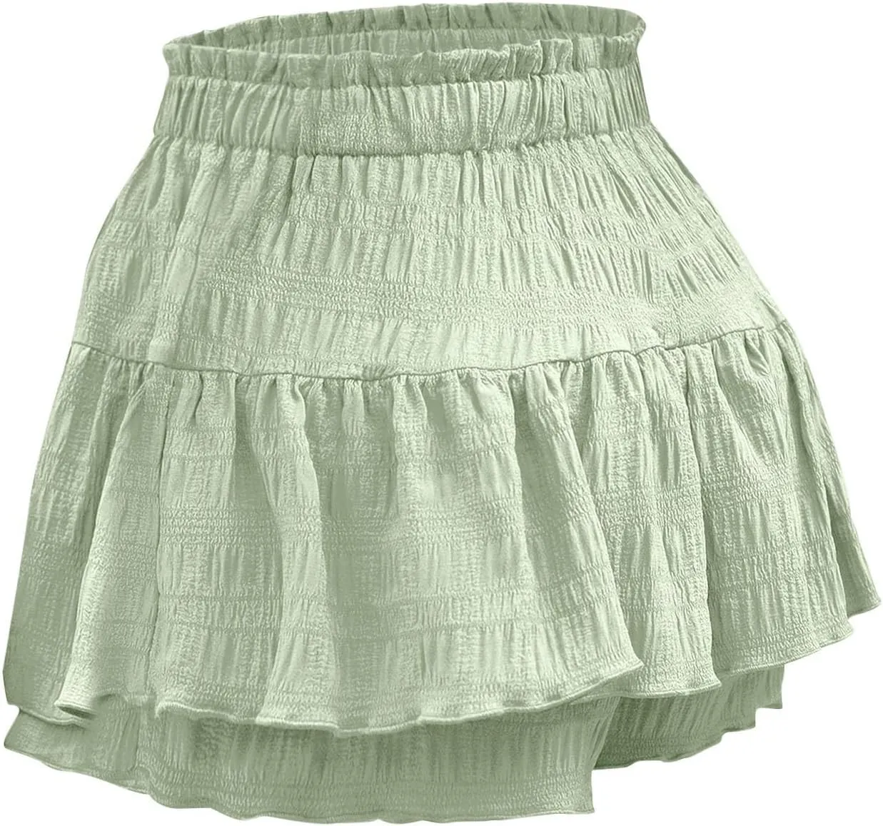 Womens Flowy Casual Shorts Boho Simple Ruffle Tiered Skorts High Waist Wide Leg Loose Beach 2025 Vacation Cute Short