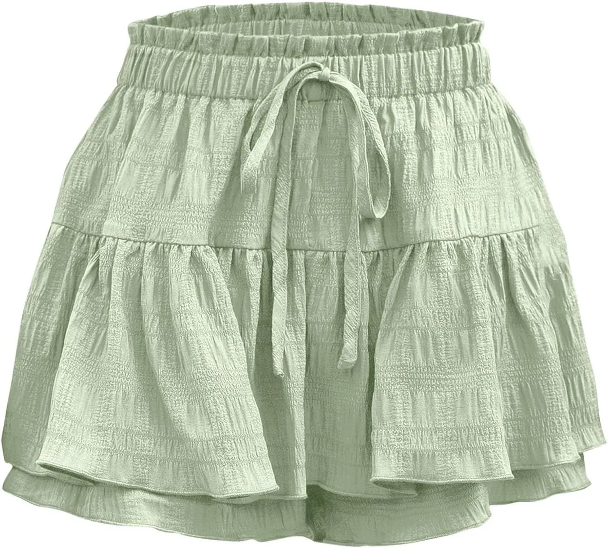 Womens Flowy Casual Shorts Boho Simple Ruffle Tiered Skorts High Waist Wide Leg Loose Beach 2025 Vacation Cute Short