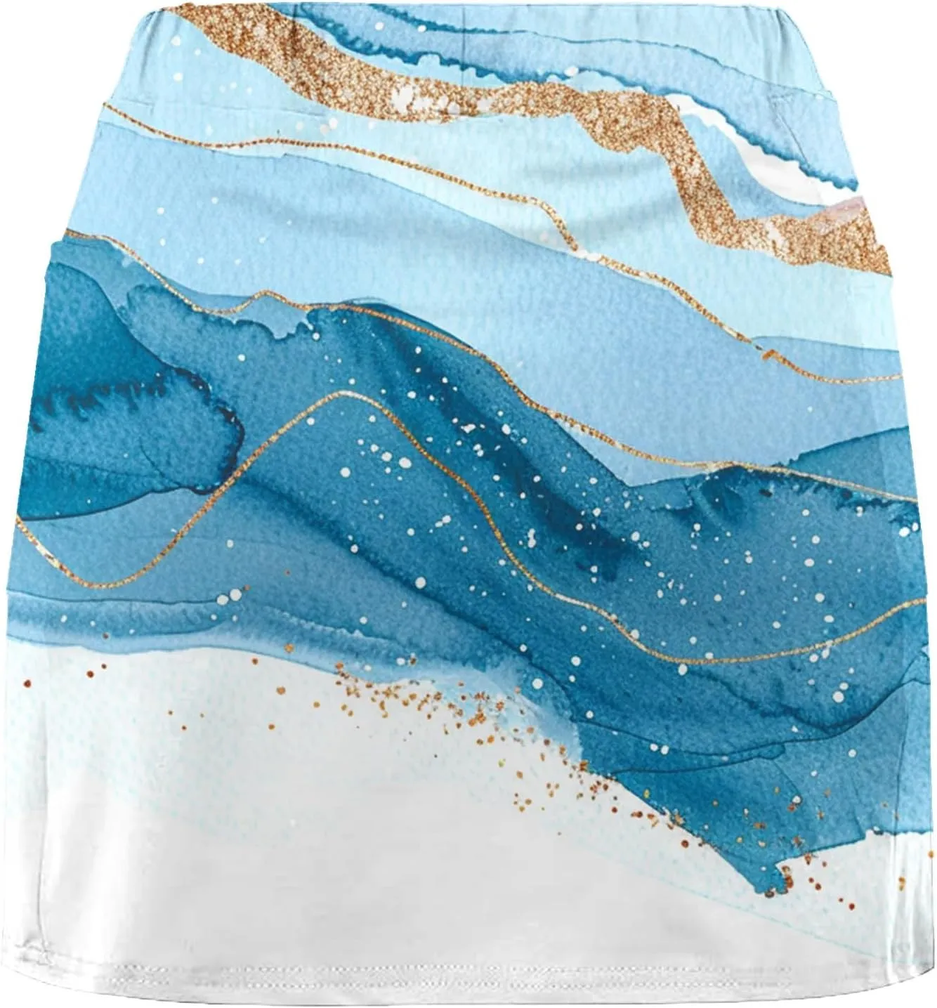 Womens Golf Skorts Skirts Tie Dye Printed High Waisted Tennis Skirt with Shorts Sports Bottoming Skirts