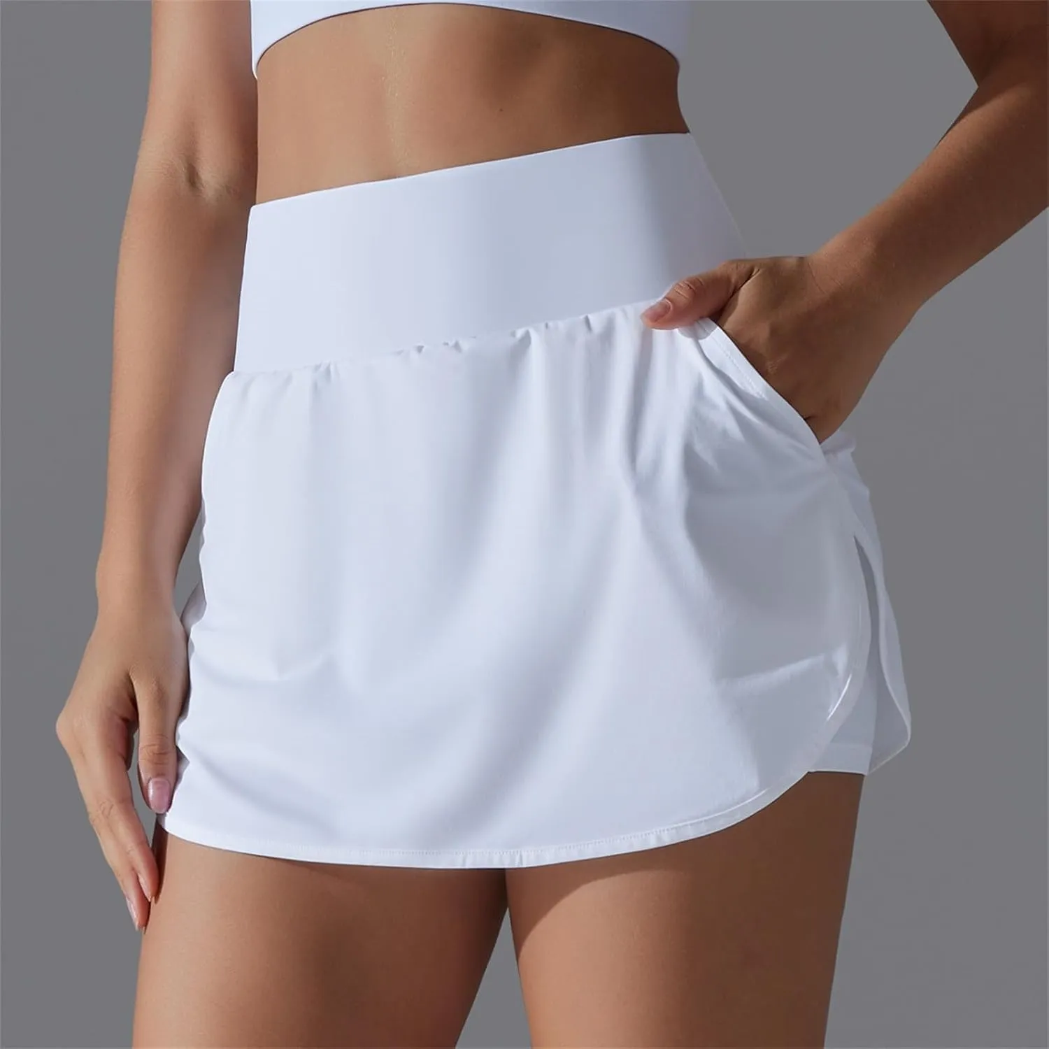 Women's Golf Skorts with Pockets Athletic Tennis Skirts with Built-in Shorts High Waist Lightweight Workout Skorts