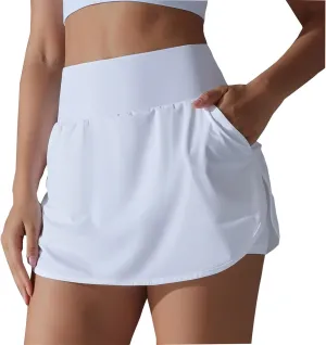 Women's Golf Skorts with Pockets Athletic Tennis Skirts with Built-in Shorts High Waist Lightweight Workout Skorts