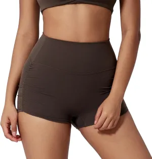 Women's High Waist Yoga Booty Shorts Workout Wrinkled Dance Hot Pants Butt Lifting Jogger Shorts Rave Outfits