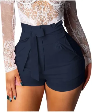 Women's High Waisted Hem Distressed Ripped Casual Shorts Silk Skirts for Women Short