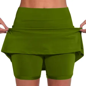 Womens High Waisted Skorts 2024 Plus Size Gym Athletic Workout Running Sports Skirt Shorts