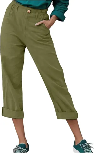 Womens Linen Blend Summer Palazzo Palazzo Lounge Pants Low Waist Straight Loose Fit Palazzo Pants Beach