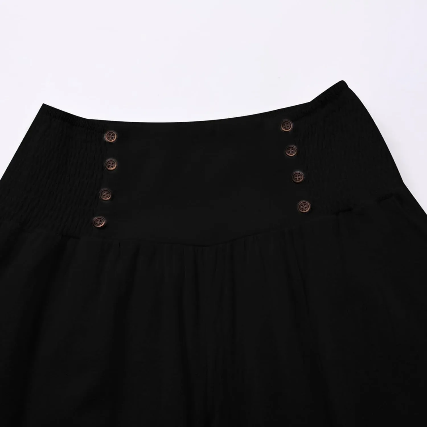 Womens Linen Pants Summer Casual Loose High Waisted Pleated Irregular Wide Leg Trousers for Casual Travel