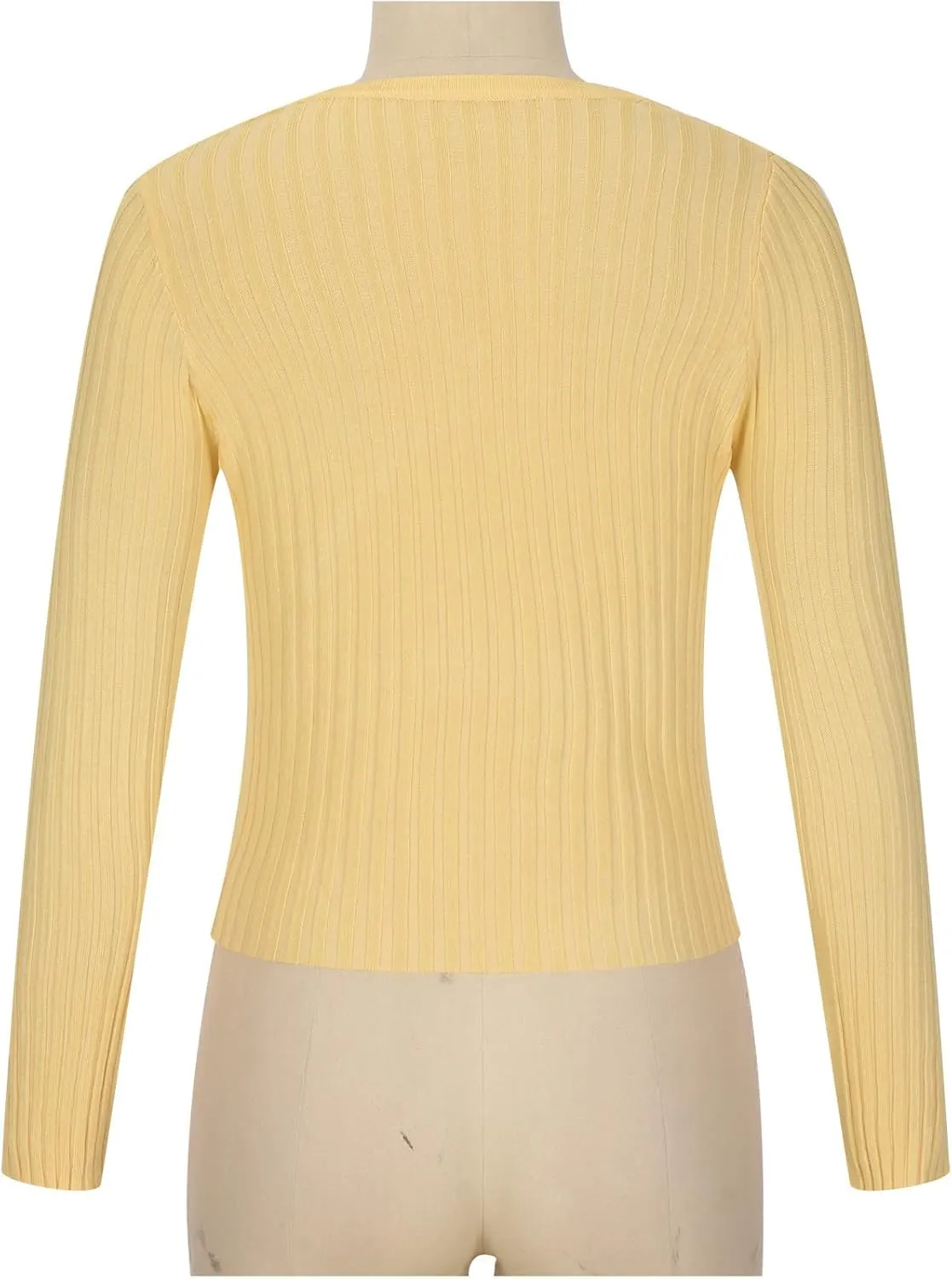 Women's Long Sleeve Cropped Cardigans Button up Knit Sweater Open Front Fashion Soft Casual Outwear