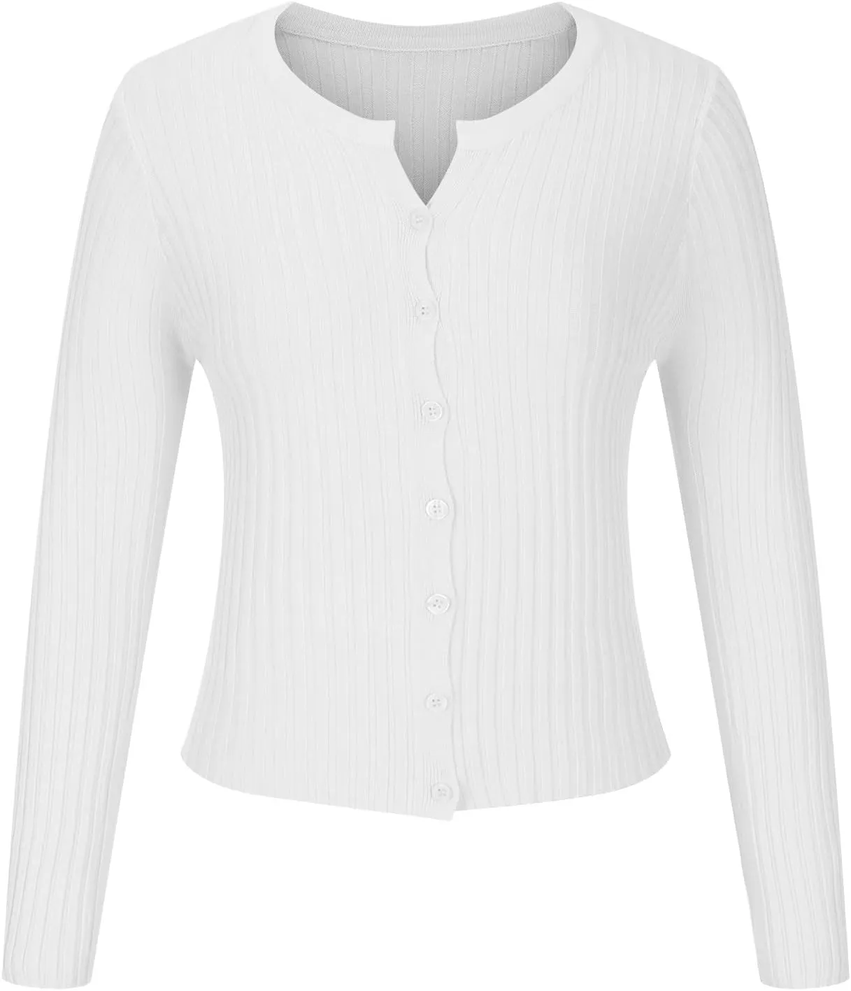 Women's Long Sleeve Cropped Cardigans Button up Knit Sweater Open Front Fashion Soft Casual Outwear