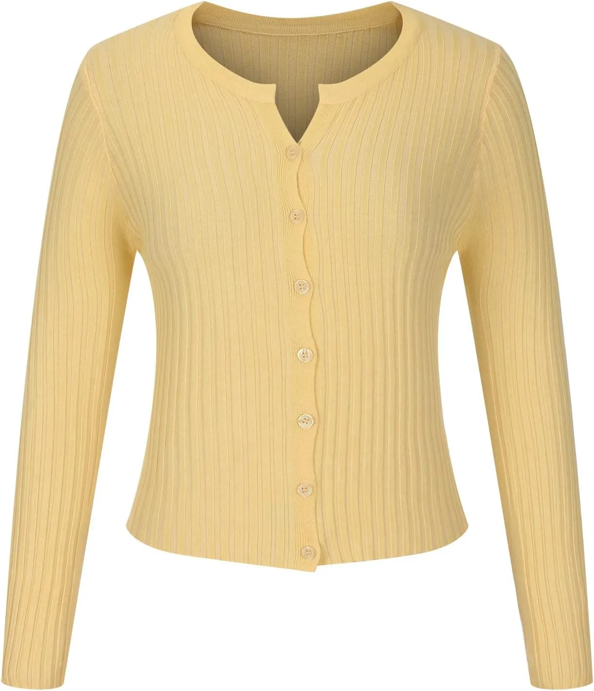 Women's Long Sleeve Cropped Cardigans Button up Knit Sweater Open Front Fashion Soft Casual Outwear