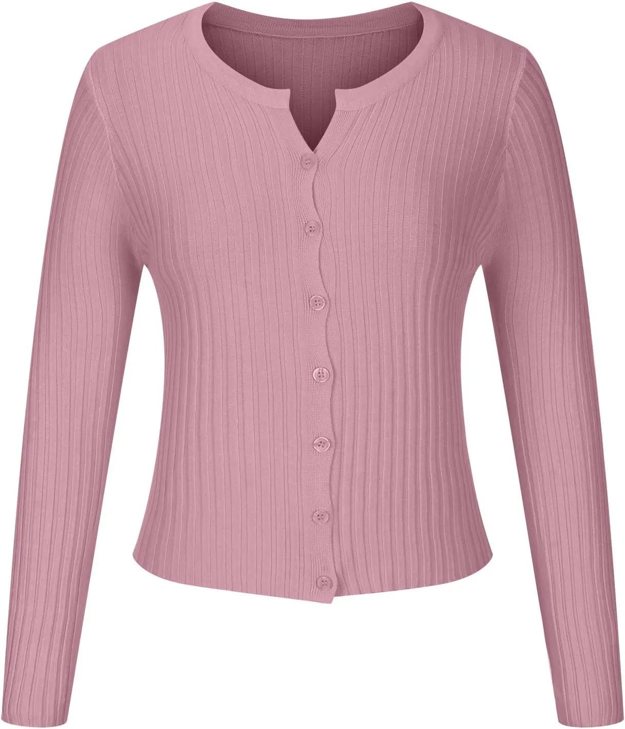 Women's Long Sleeve Cropped Cardigans Button up Knit Sweater Open Front Fashion Soft Casual Outwear