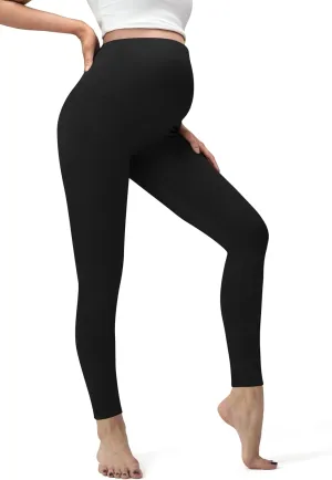 Women's Maternity Workout Leggings Over The Belly - Buttery Soft Casual Pregnancy Yoga Pants Activewear Lounge