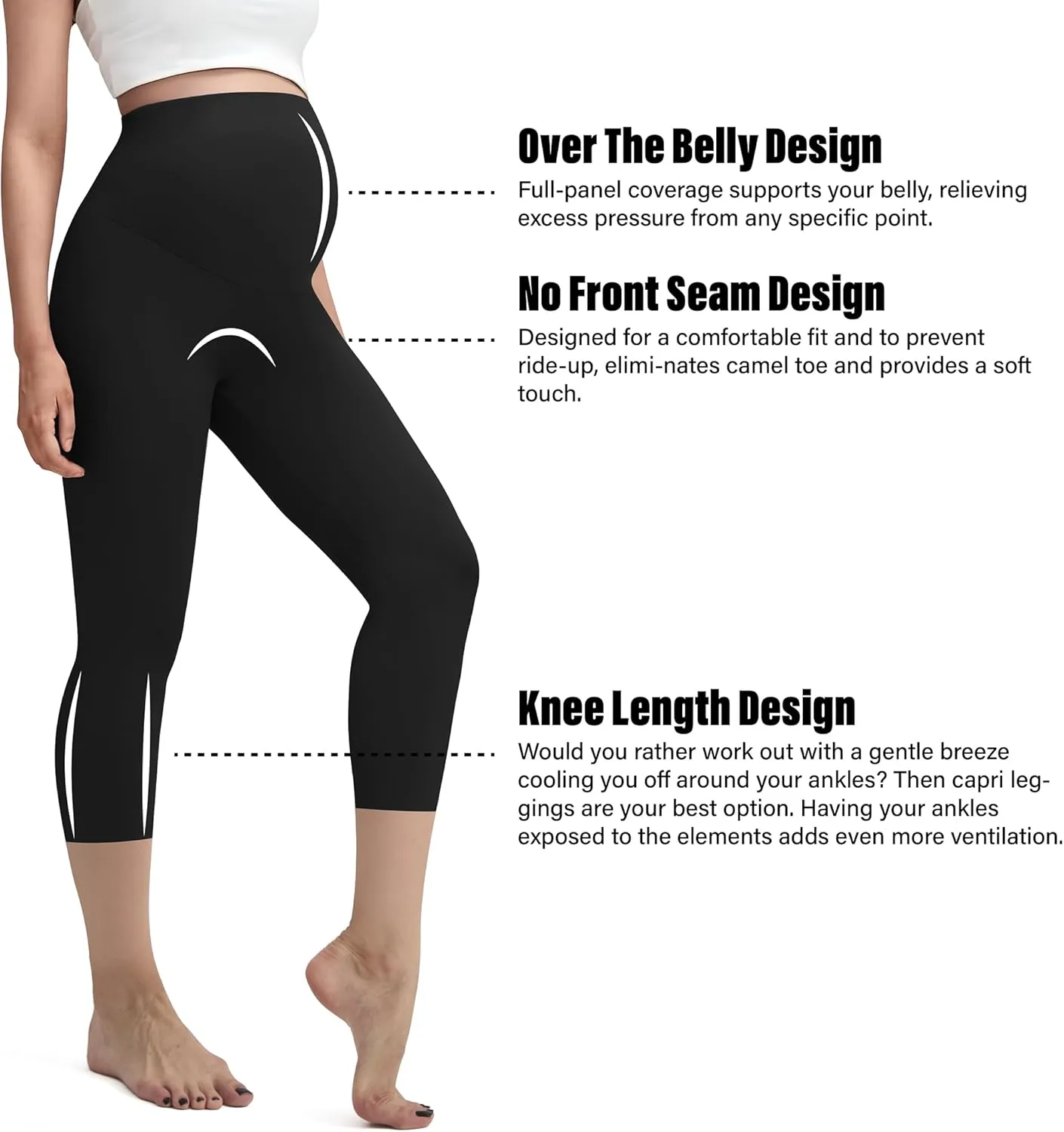 Women's Maternity Workout Leggings Over The Belly - Buttery Soft Casual Pregnancy Yoga Pants Activewear Lounge
