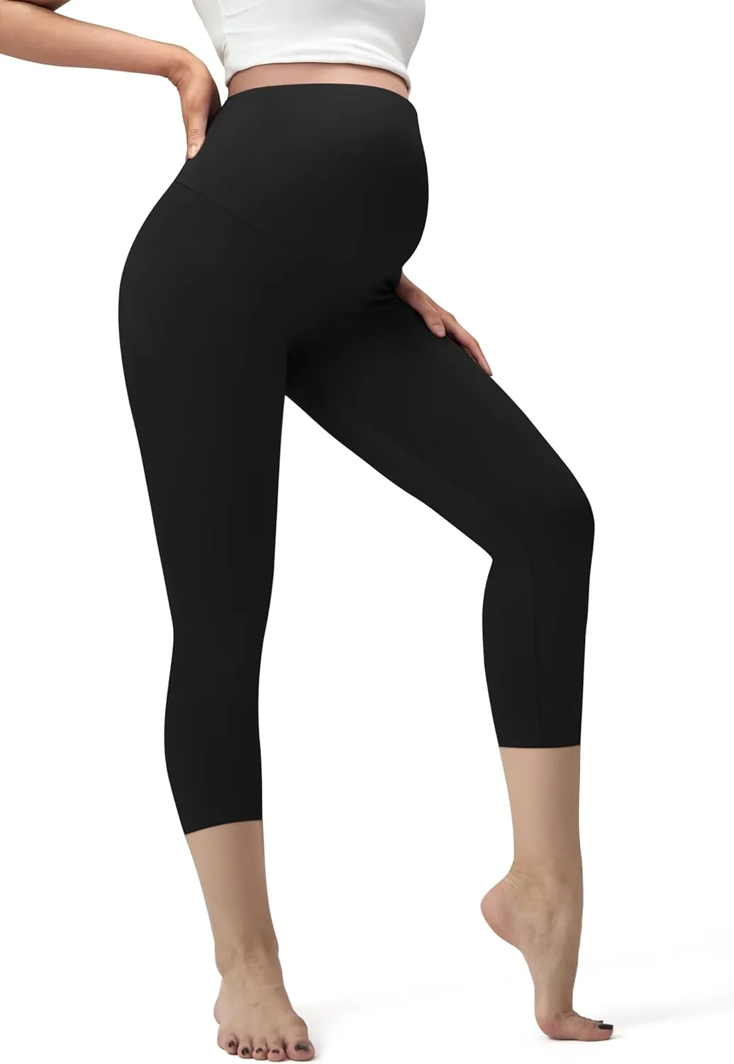 Women's Maternity Workout Leggings Over The Belly - Buttery Soft Casual Pregnancy Yoga Pants Activewear Lounge