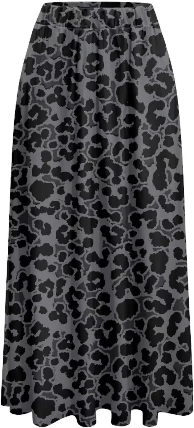 Women's Maxi Skirt High Waisted Stretch Flowy Swing Long Skirts with Pockets Floral Skirt for Casual Festival S-2XL
