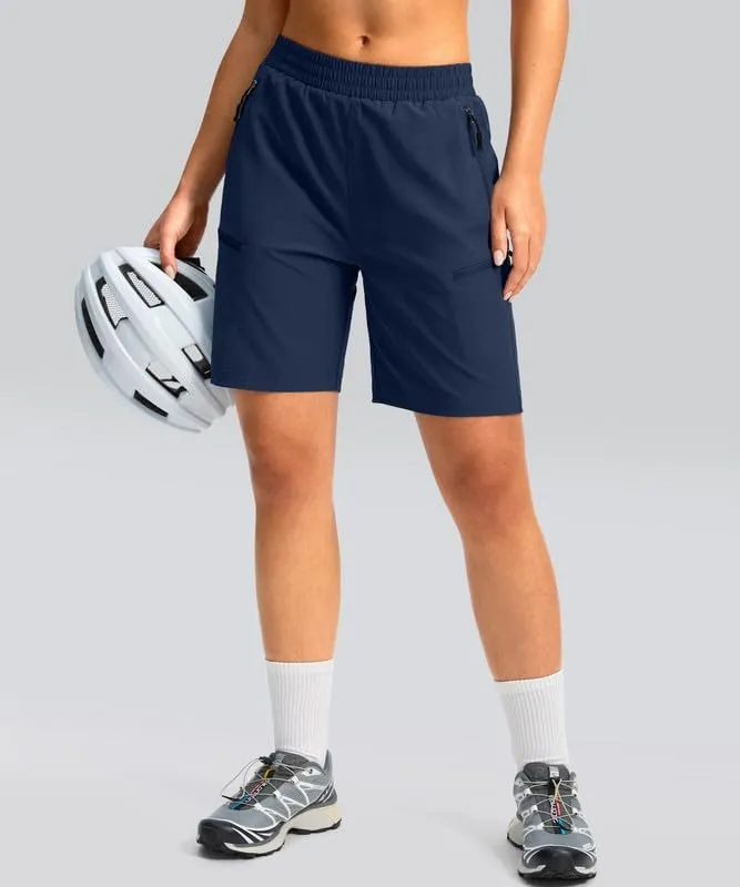 Women's Mountain Bike Shorts 4D Padded Cycling Shorts for Women Riding Biking Bicycle Biker Cycle UPF50 Zipper Pockets