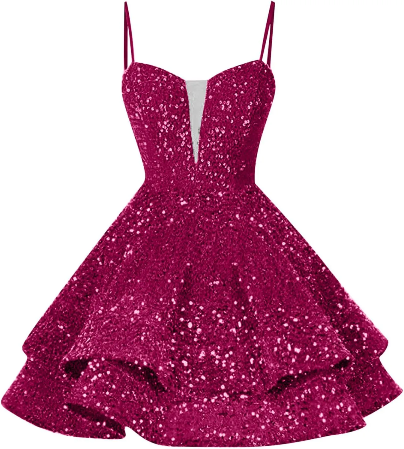 Womens Sequin Homecoming Dresses Spaghetti Straps A Line Short Sequin Dress 2025 Summer Sparkly Cocktail Party Dress