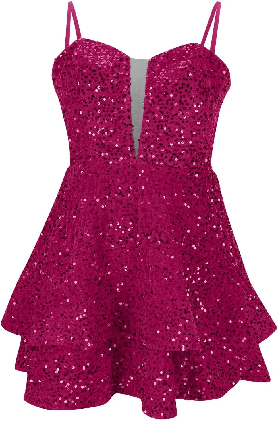 Womens Sequin Homecoming Dresses Spaghetti Straps A Line Short Sequin Dress 2025 Summer Sparkly Cocktail Party Dress