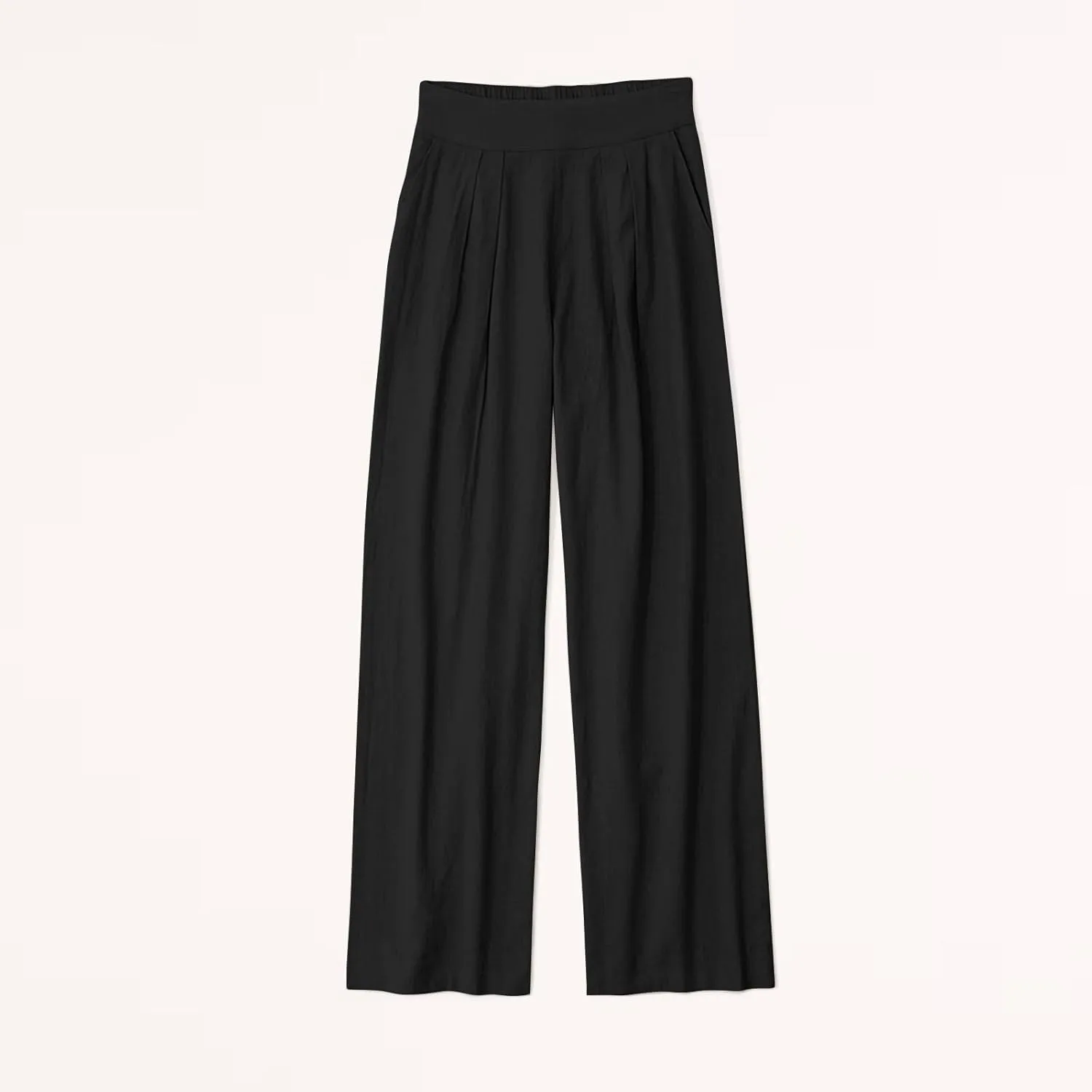 Women's Smocked High Waisted Cotton Linen Wide Leg Pants Palazzo with Pockets Casual High Waist Long Pants Trousers