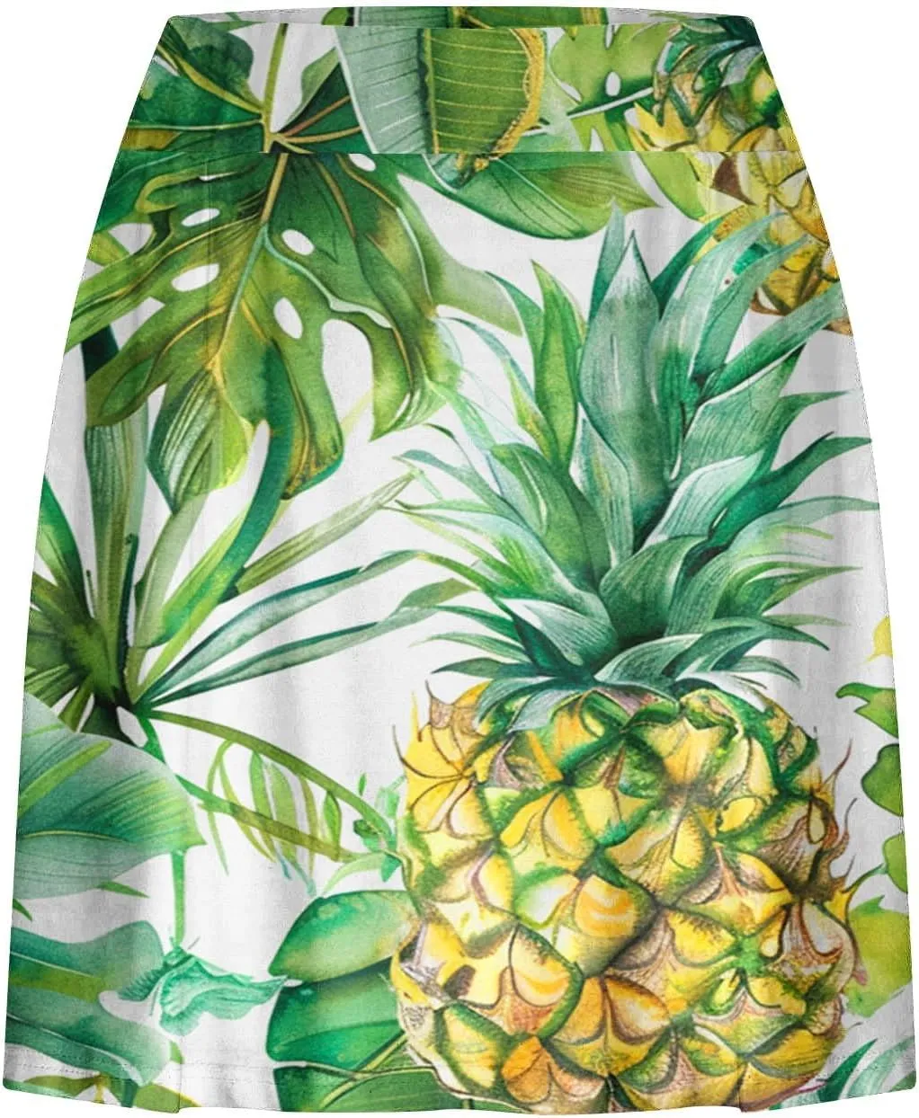 Womens Summer Tennis Skorts with Built in Shorts Workout Golf Athletic Skirts Hawaiian Vacation Floral Print Shorts
