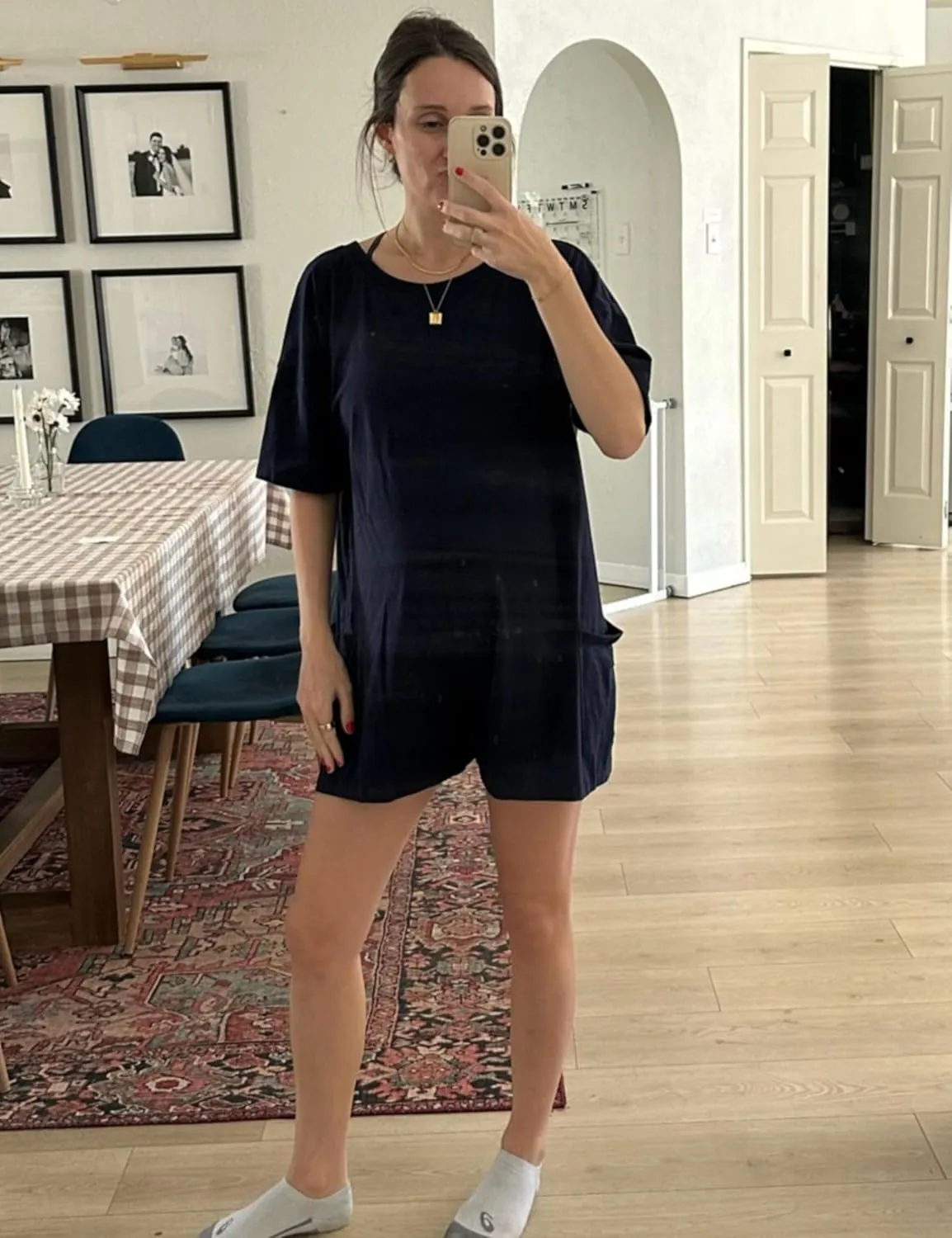 Womens T Shirt Romper Hot Shot Tee Romper for Summer Casual Short Sleeve Oversized Athletic Workout Outfits
