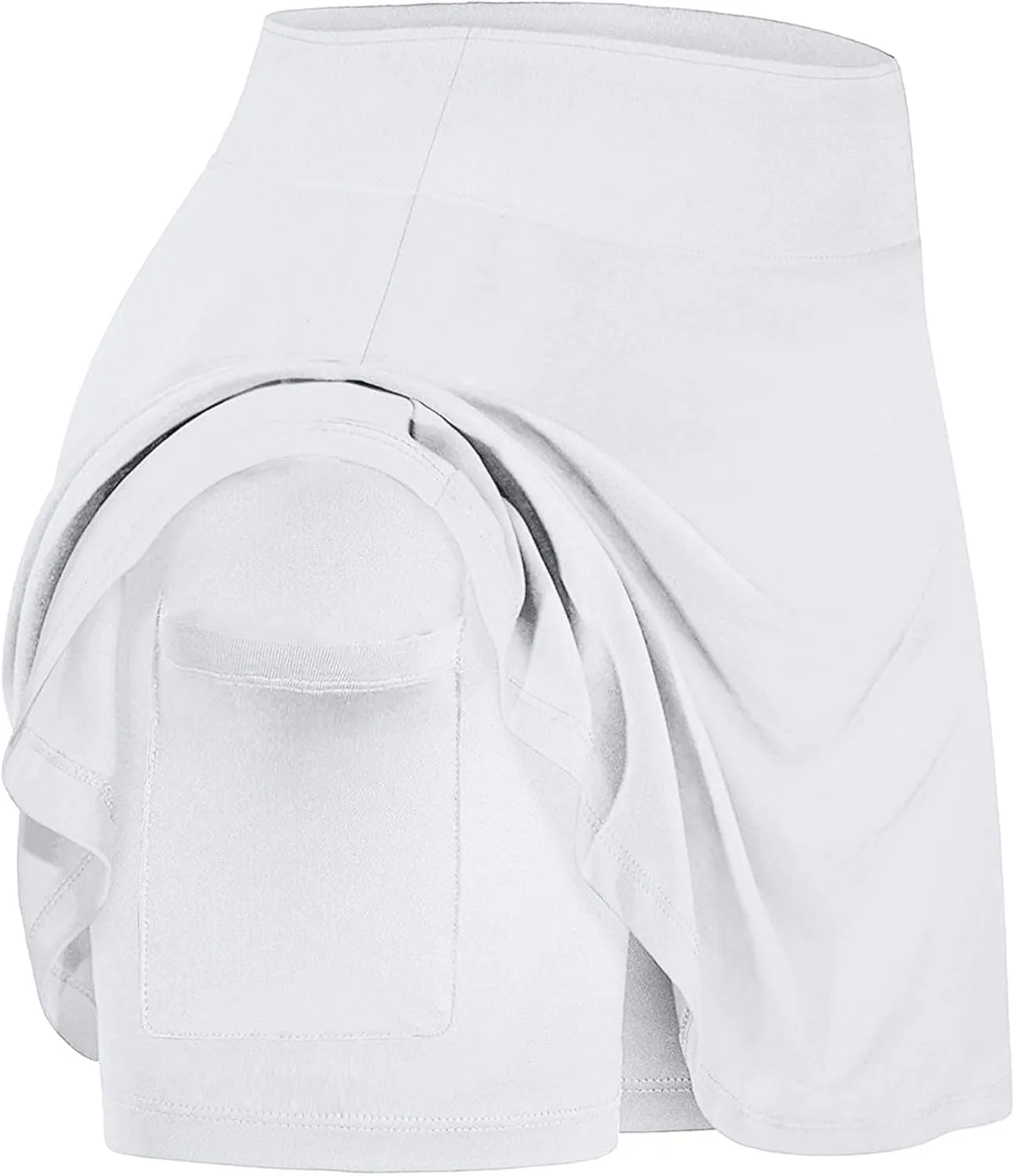 Women's Tennis Skirts with Pockets Shorts Underneath High Waist Workout Skorts Casual Layered Skinny Golf Skirts