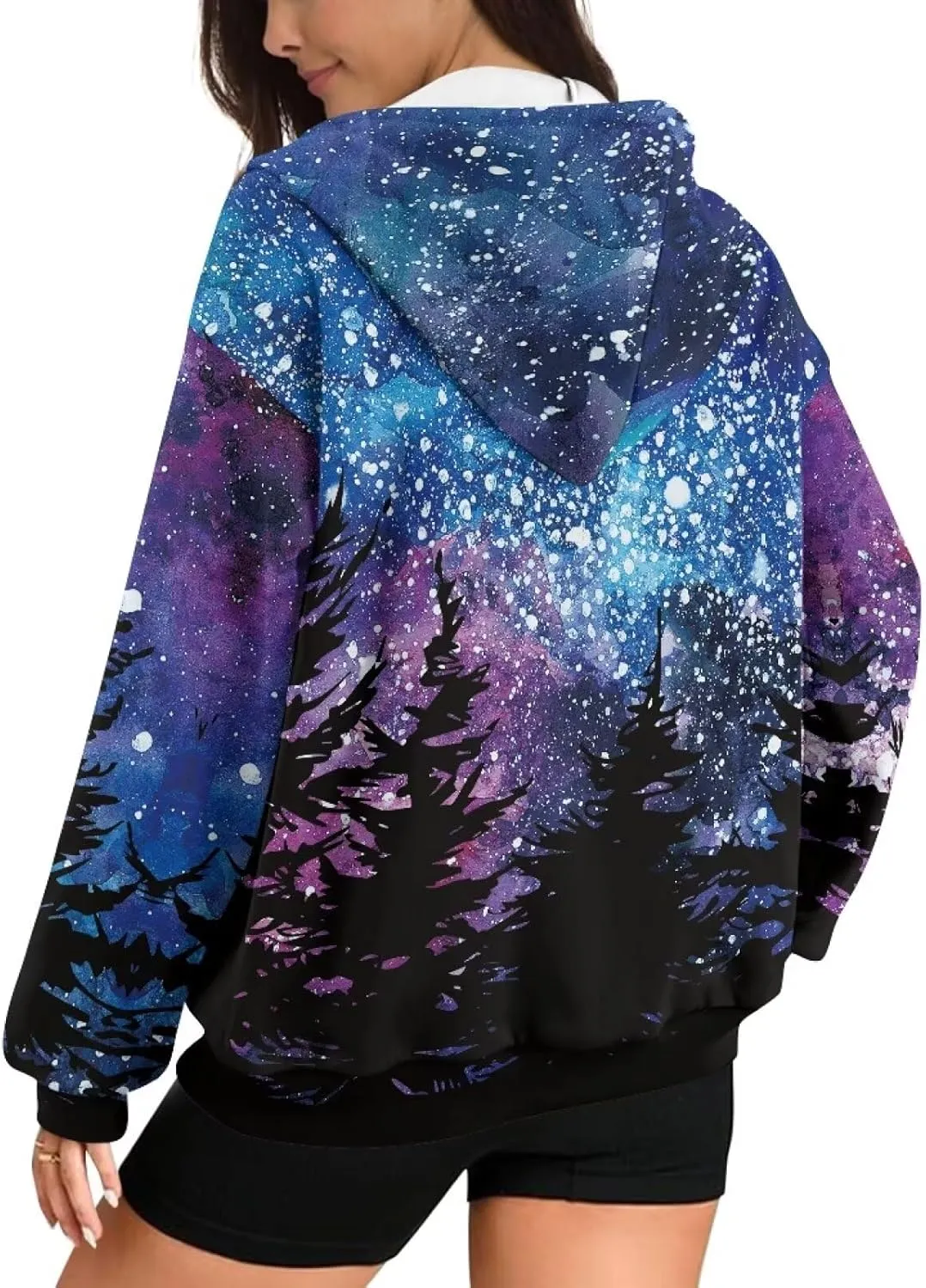 Womens Zip Up Hoodie Long Sleeve Fall Hooded Sweatshirts with Pockets Lightweight Jacket