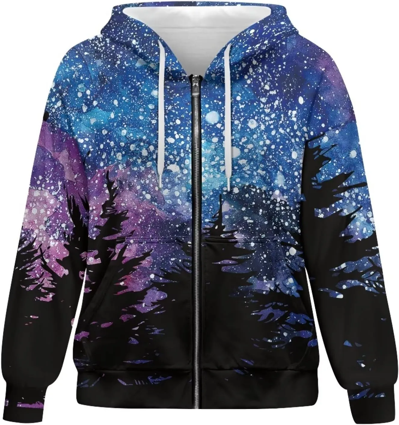 Womens Zip Up Hoodie Long Sleeve Fall Hooded Sweatshirts with Pockets Lightweight Jacket
