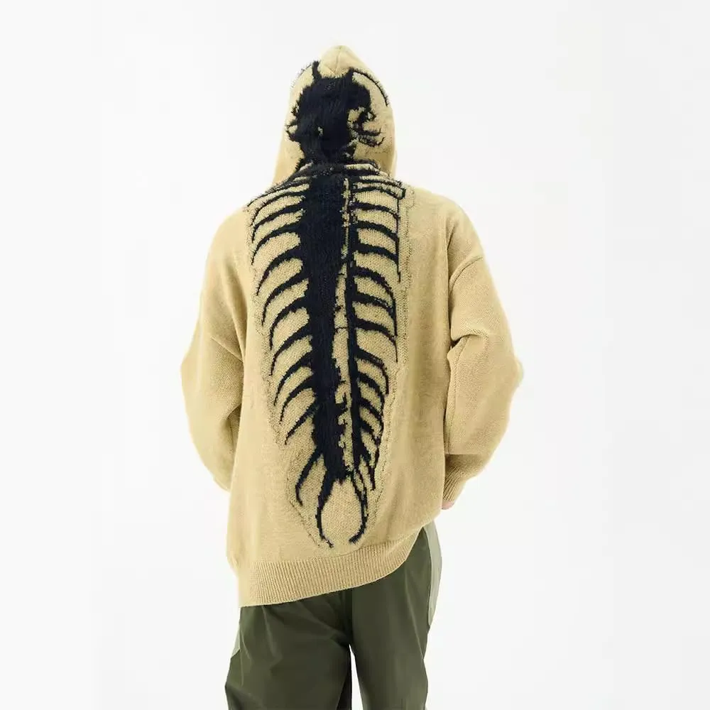 Y2K Skeleton Graphic Hoodies Sweater Grunge Oversized Pullover Sweater Crewneck Jackets Sweatshirts Vintage Clothes